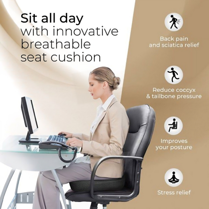 Pressure Relief Ergonomic Seat Cushion